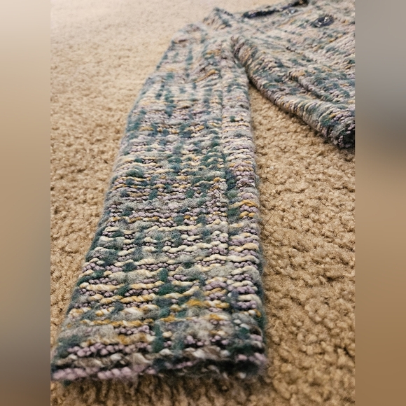 LUMA Italian Chic Tweed Button-Up Wool Blend Cardigan/ Jacket, Size Small - Picture 3 of 8